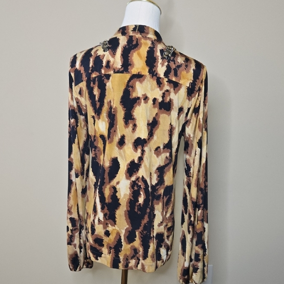 T-bags Leopard Print Embellished Women's Top Y2K Studded - Picture 3 of 6